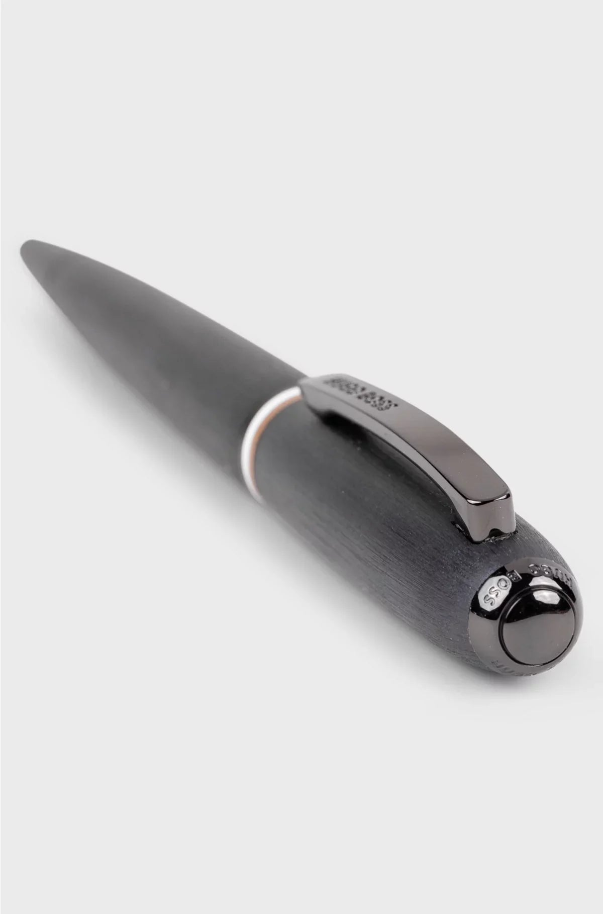 BRUSHED BALLPOINT PEN WITH SIGNATURE-STRIPE RING