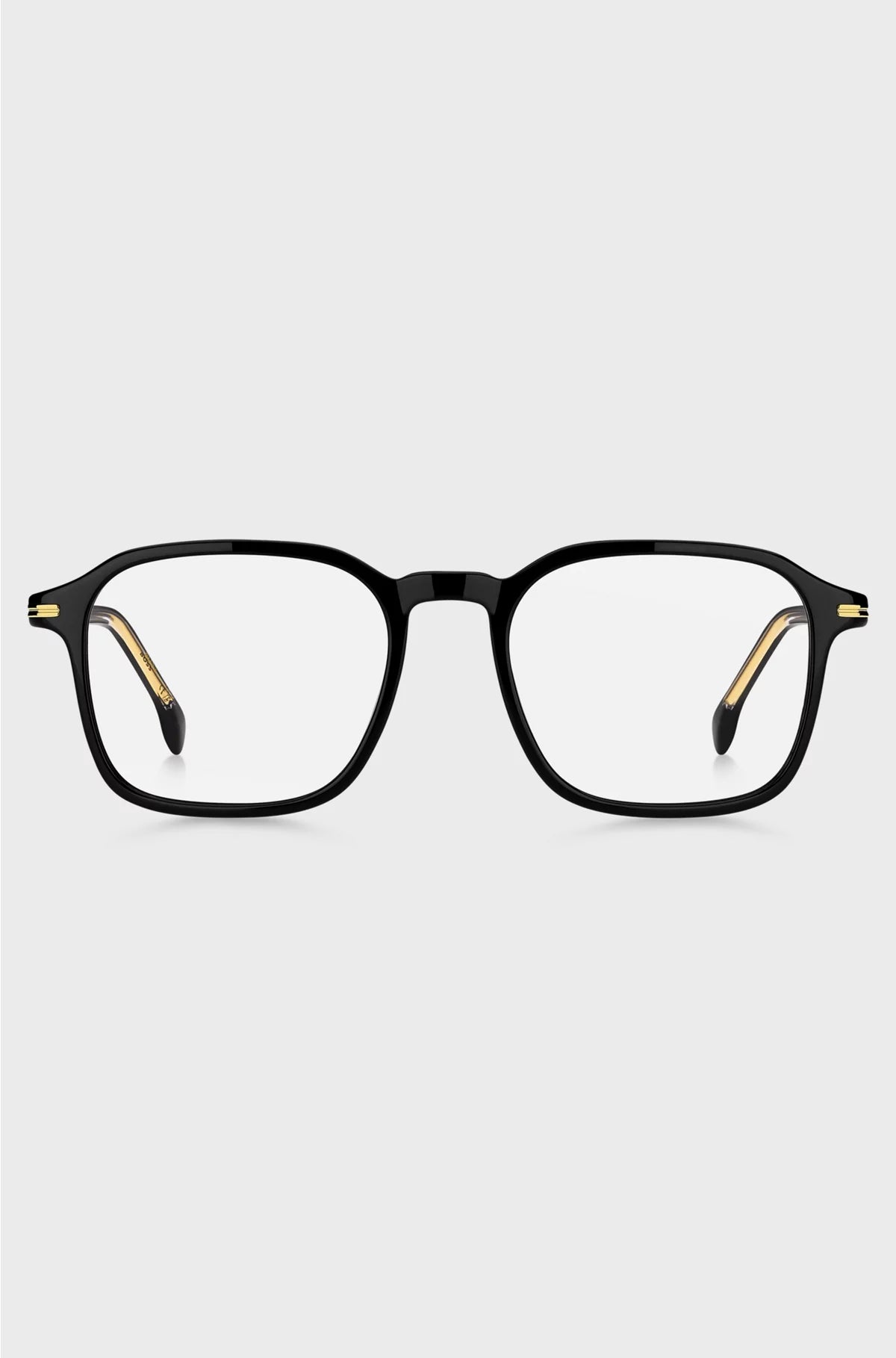 BLACK-ACETATE OPTICAL FRAMES WITH GOLD-TONE DETAILS