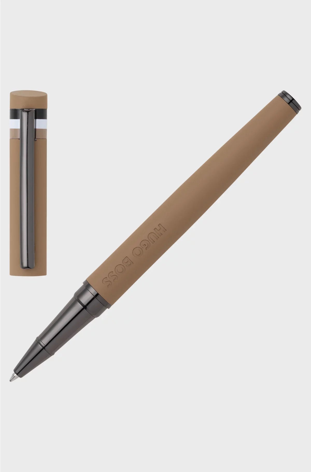 PENNA ROLLER CON LOGO A CAMMELLO E CAPPUCCIO A RIGHE DISTINTIVE