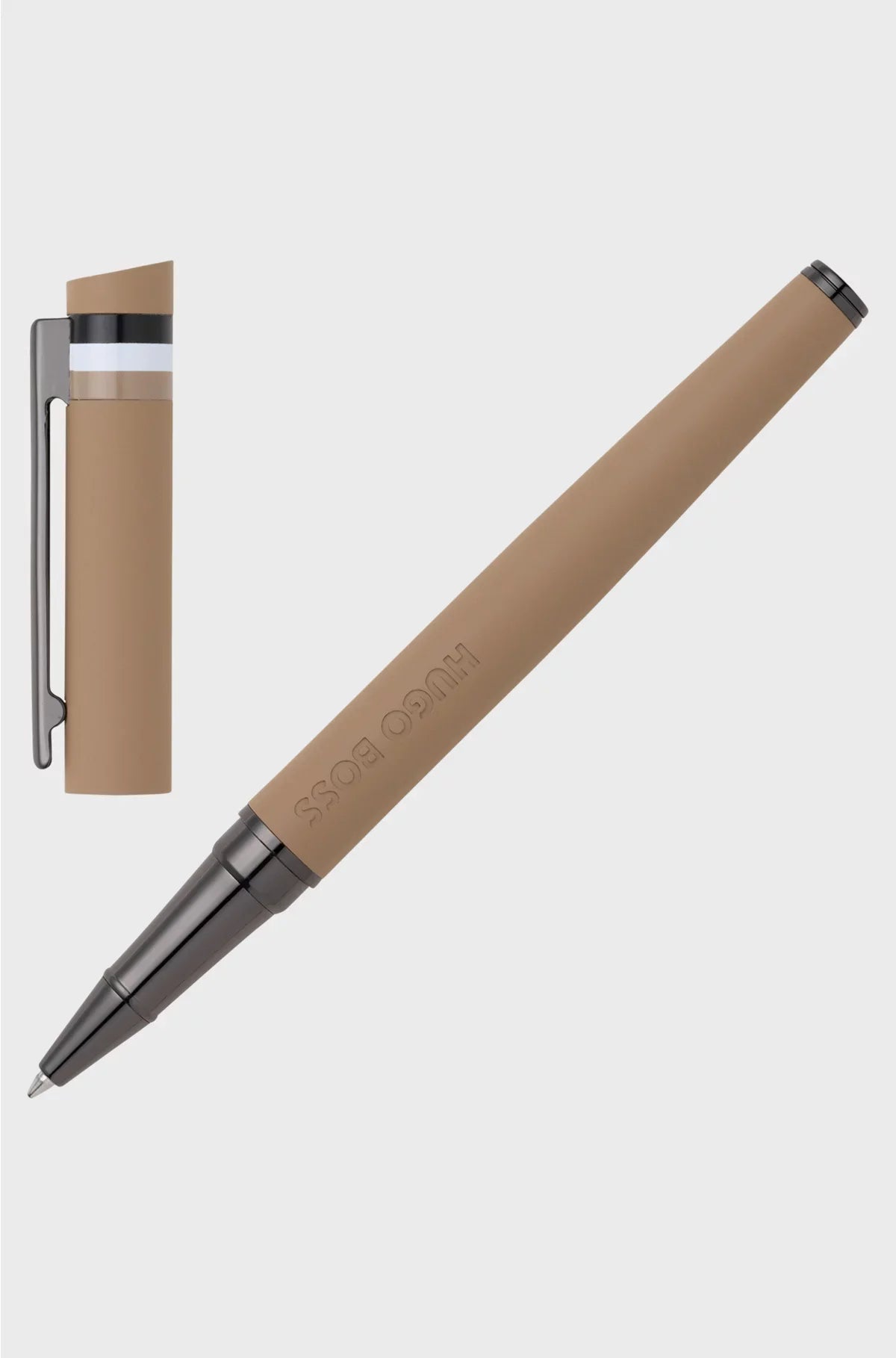 PENNA ROLLER CON LOGO A CAMMELLO E CAPPUCCIO A RIGHE DISTINTIVE