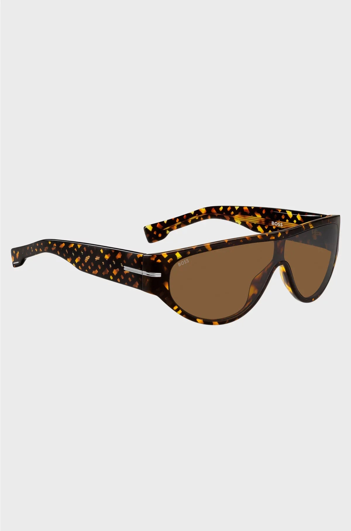 MASK-STYLE SUNGLASSES IN MONOGRAM-PATTERNED ACETATE