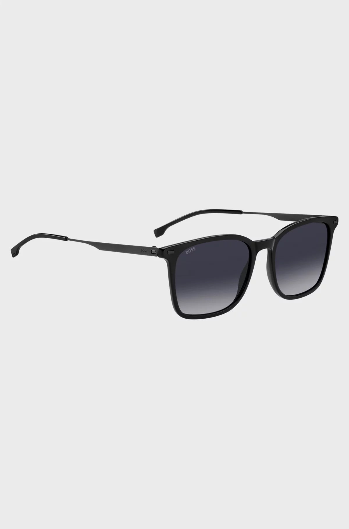 BLACK-ACETATE SUNGLASSES WITH STEEL TEMPLES
