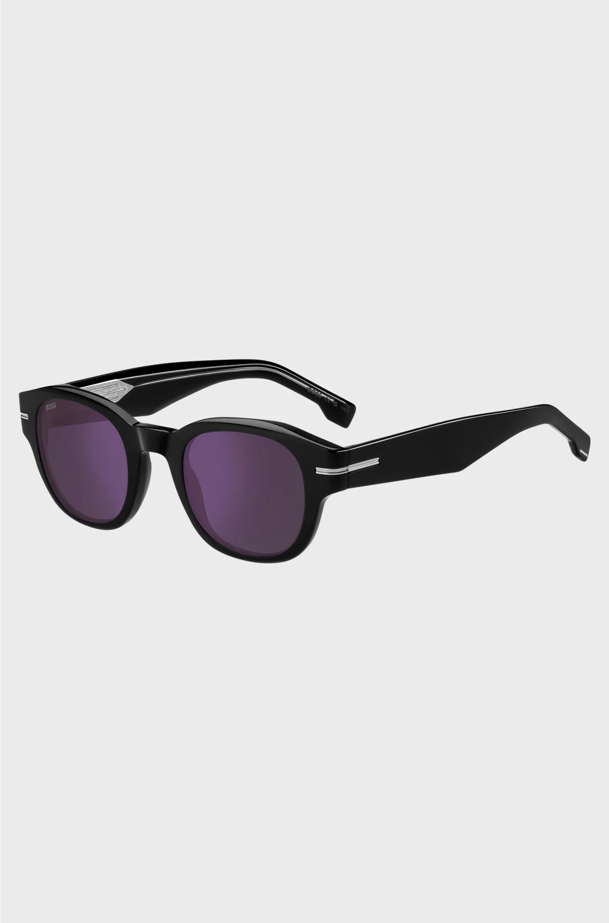 BLACK-ACETATE SUNGLASSES WITH VIOLET LENSES