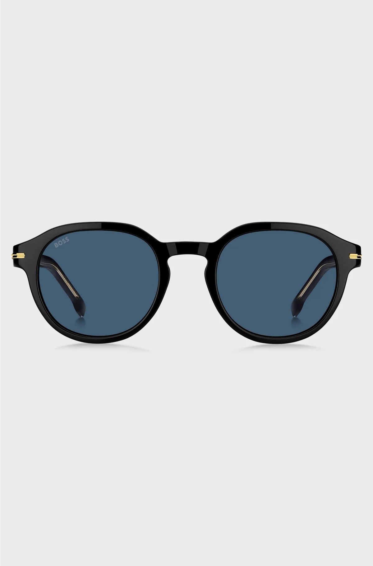 BLACK-ACETATE SUNGLASSES WITH GOLD-TONE HINGES