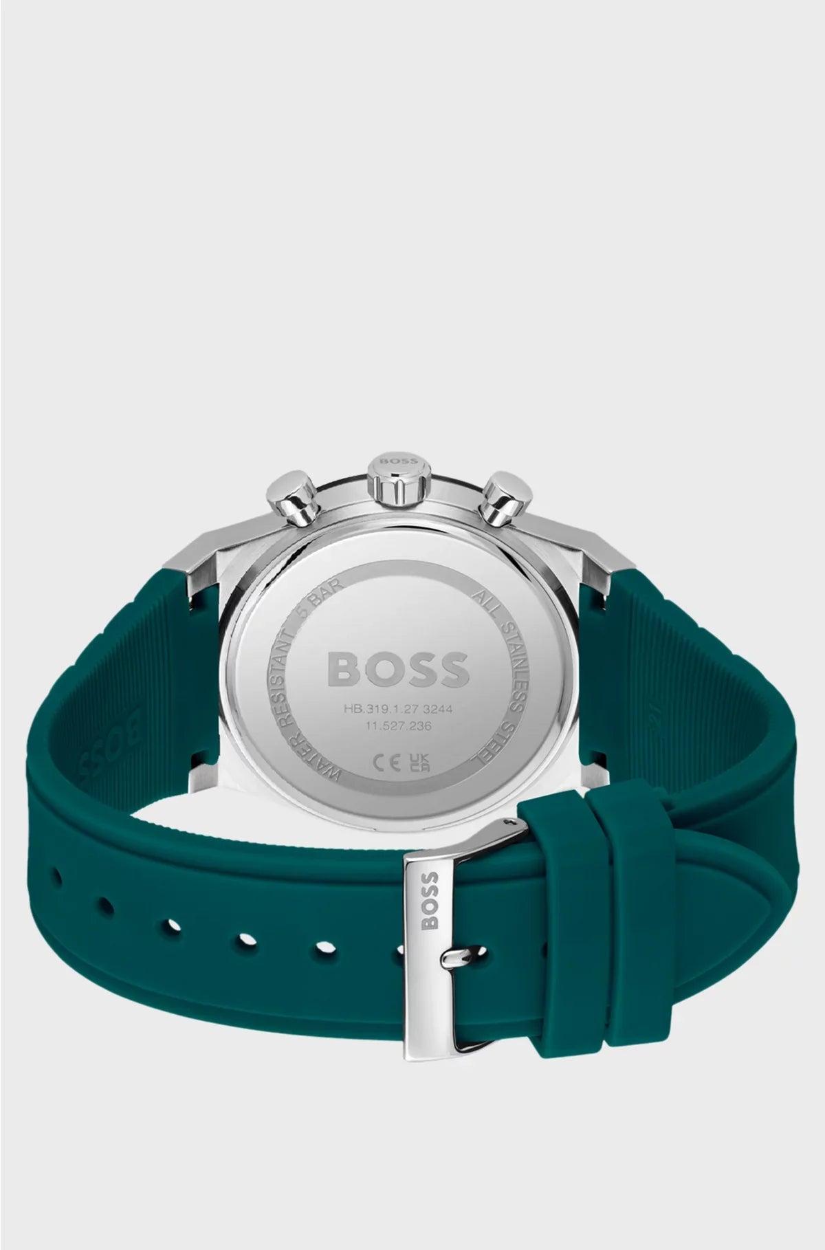 OROLOGIO CRONOGRAFO CON CINTURINO IN SILICONE E QUADRANTE VERDE