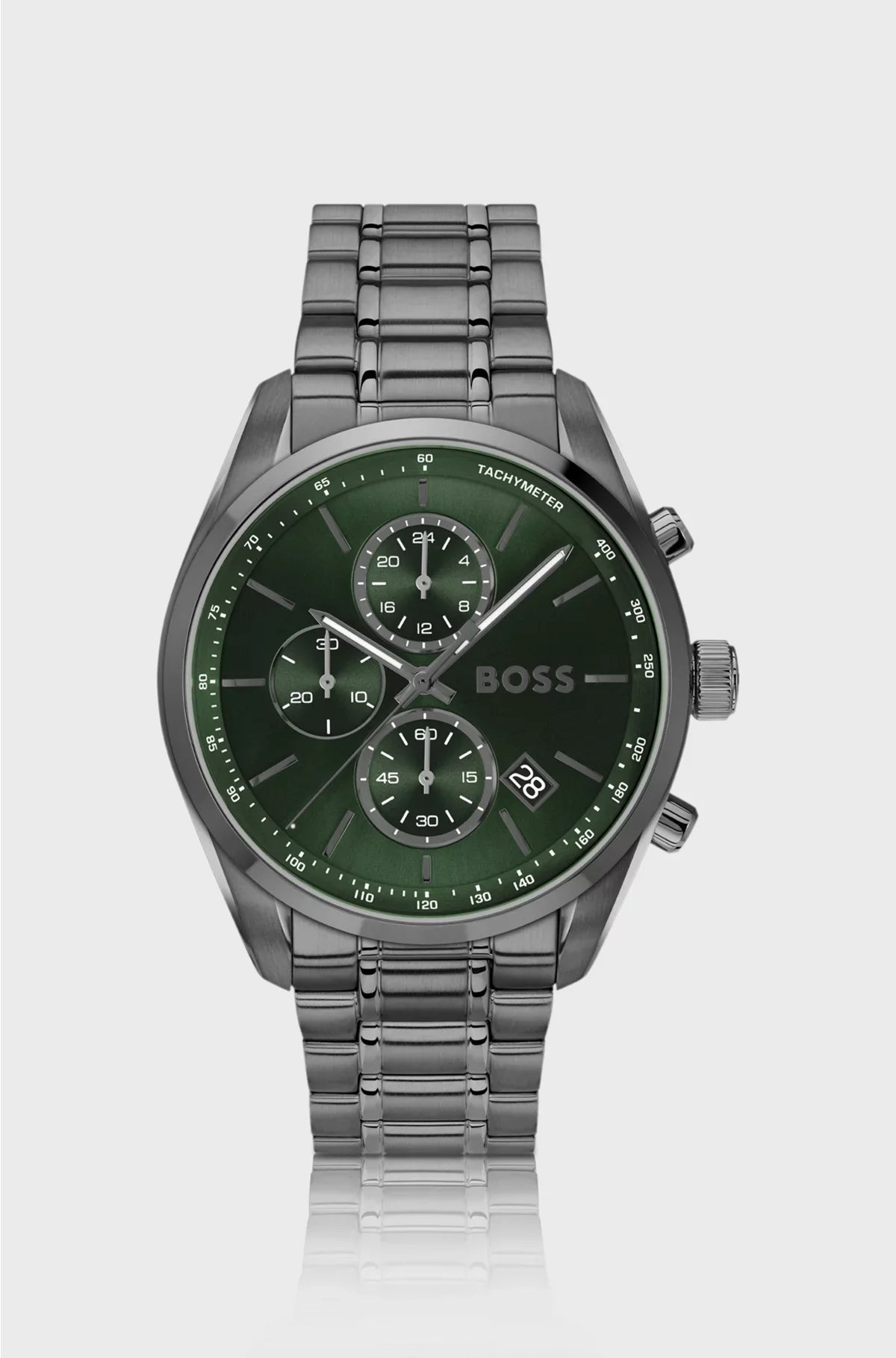 OROLOGIO CRONOGRAFO GRAND PRIX 44 CON PLACCATURA GRIGIA E QUADRANTE VERDE