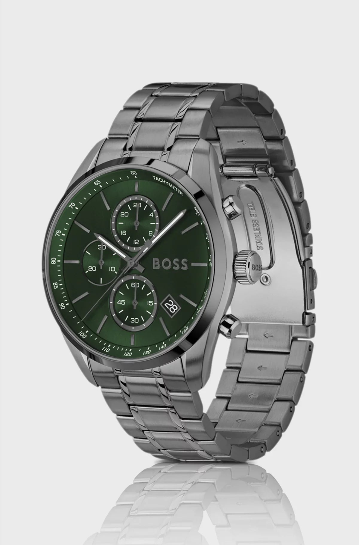 OROLOGIO CRONOGRAFO GRAND PRIX 44 CON PLACCATURA GRIGIA E QUADRANTE VERDE
