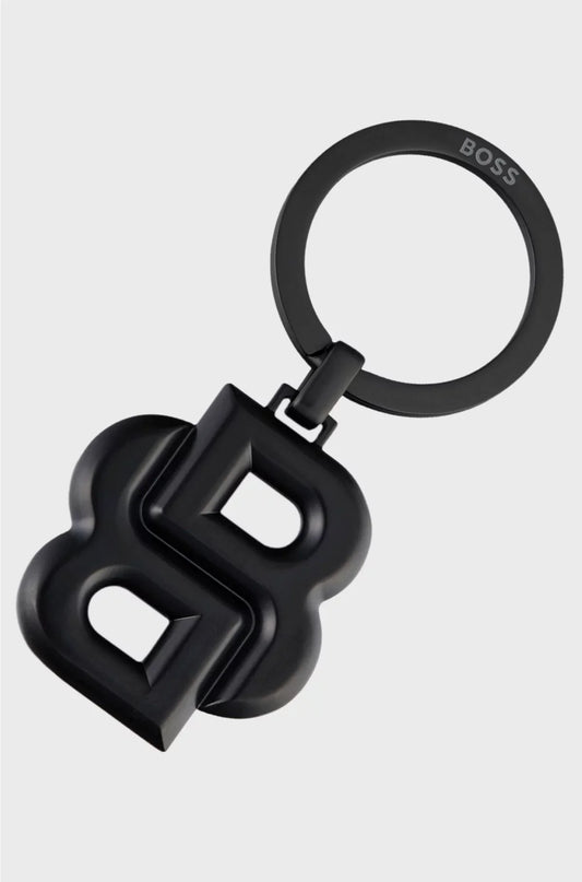PORTACHIAVI CON MONOGRAMMA DOPPIA B NERO OPACO