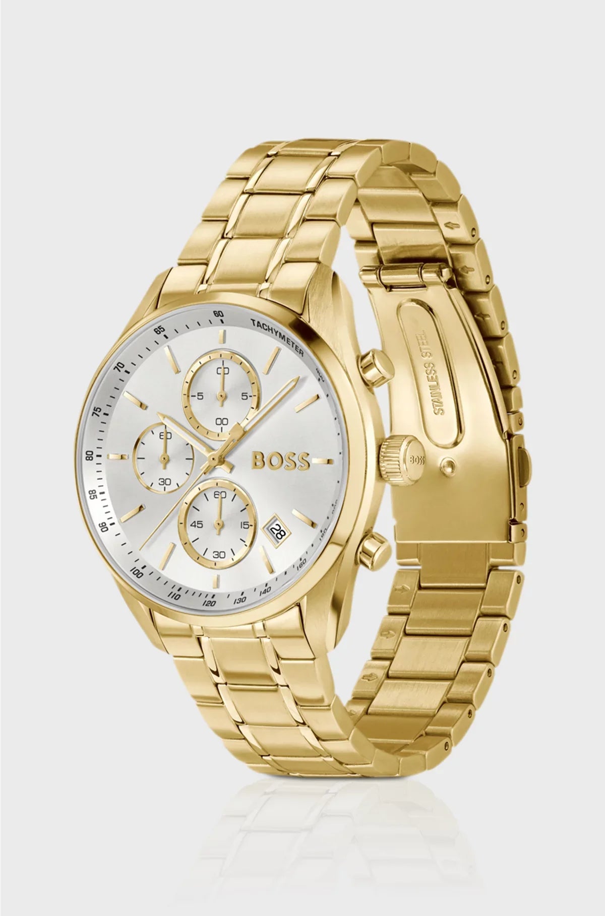 OROLOGIO GRAND PRIX 40 CON QUADRANTE BIANCO-ARGENTO E FINITURE COLOR ORO