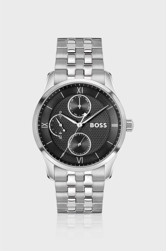 BLACK-DIAL WATCH WITH MULTI-LINK BRACELET