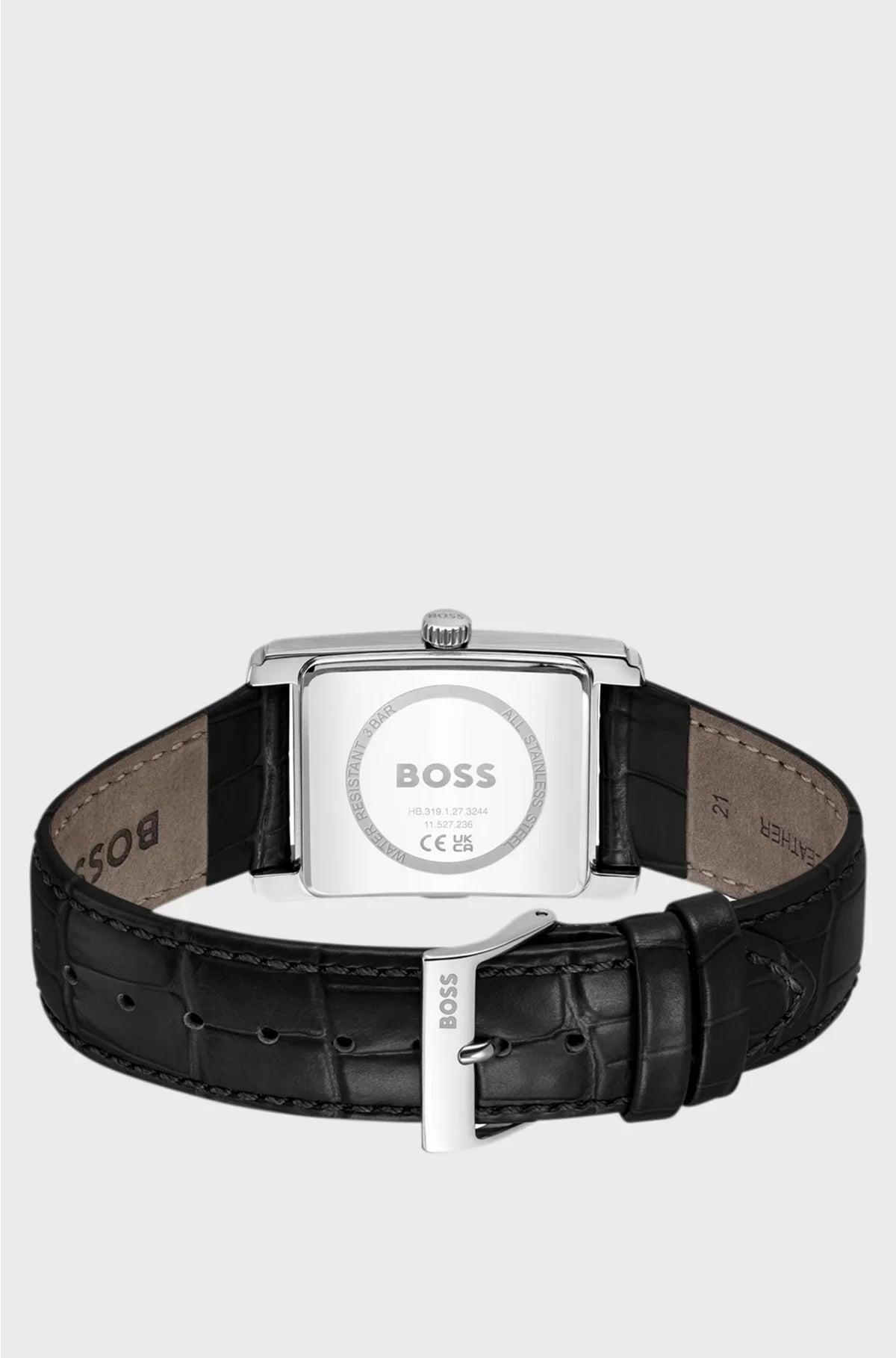 PRINCIPLE DRESS BLACK-DIAL WATCH WITH ALLIGATOR-EMBOSSED LEATHER STRAP