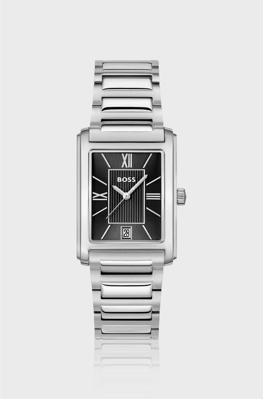 OROLOGIO PRINCIPLE DRESS CON QUADRANTE NERO E BRACCIALE A MAGLIE A H