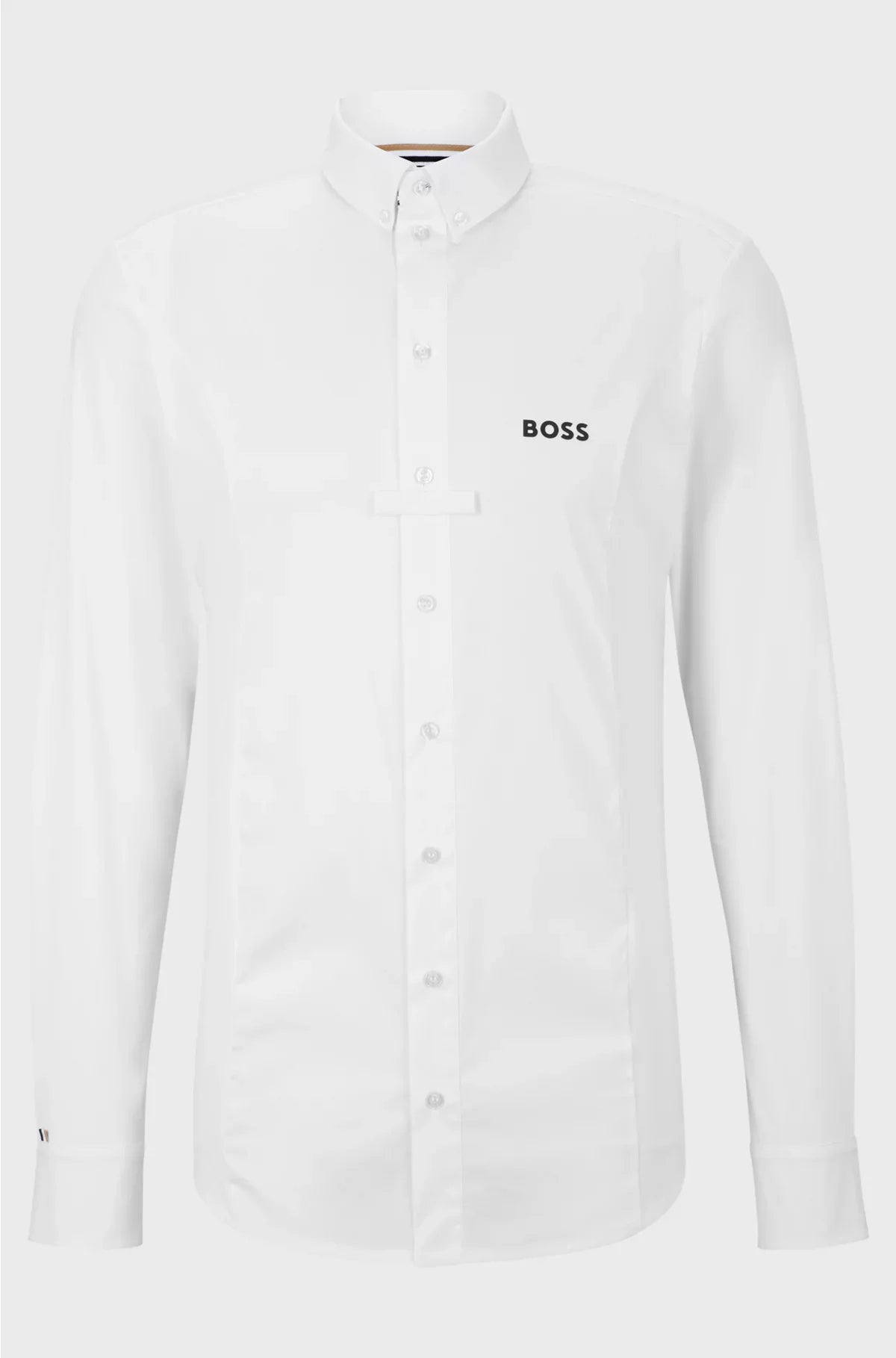 EQUESTRIAN SLIM-FIT SHOW SHIRT IN MIXED MATERIALS