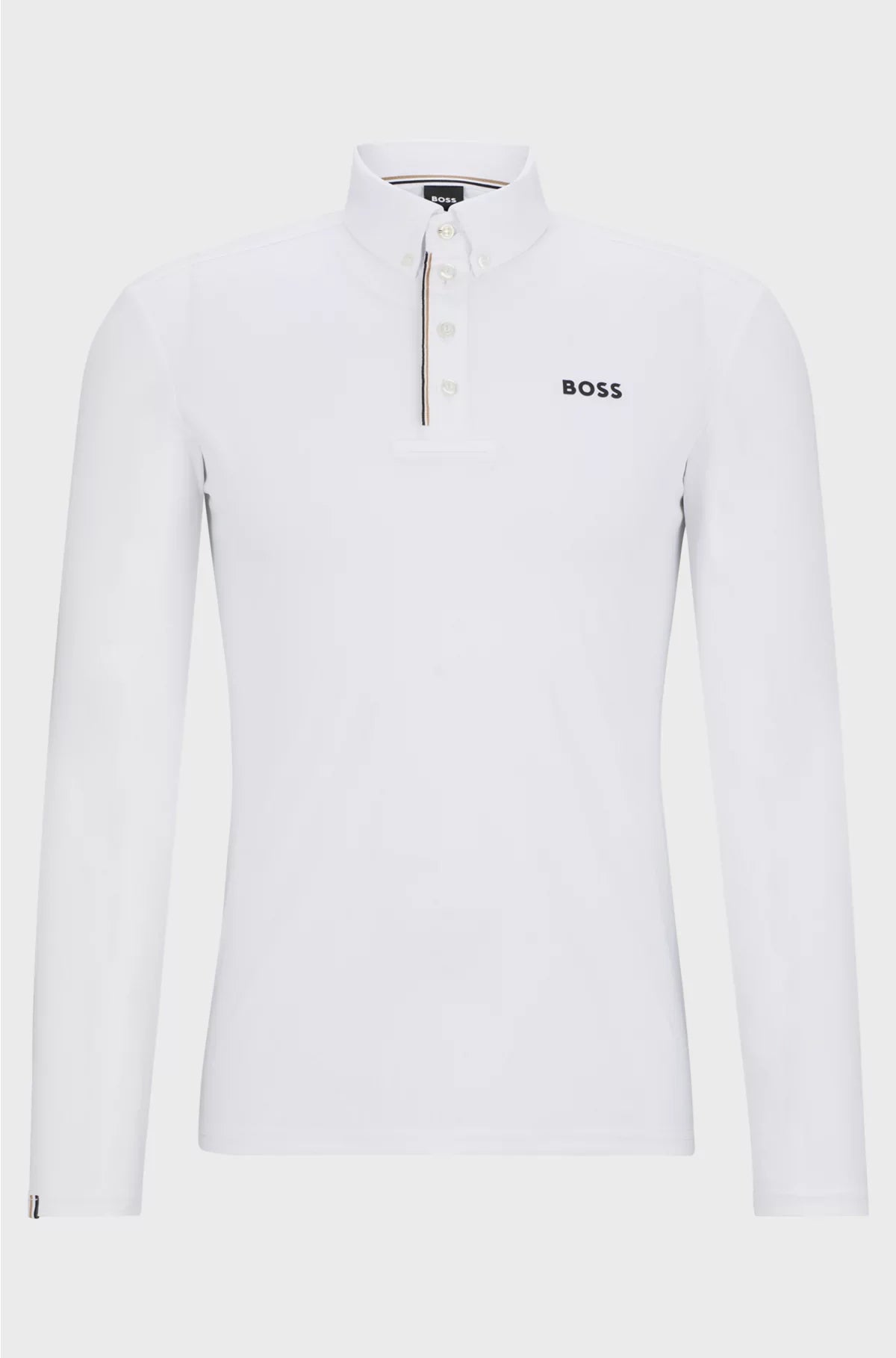 EQUESTRIAN SHOW SHIRT IN WHITE WITH SIGNATURE-STRIPE DETAILS