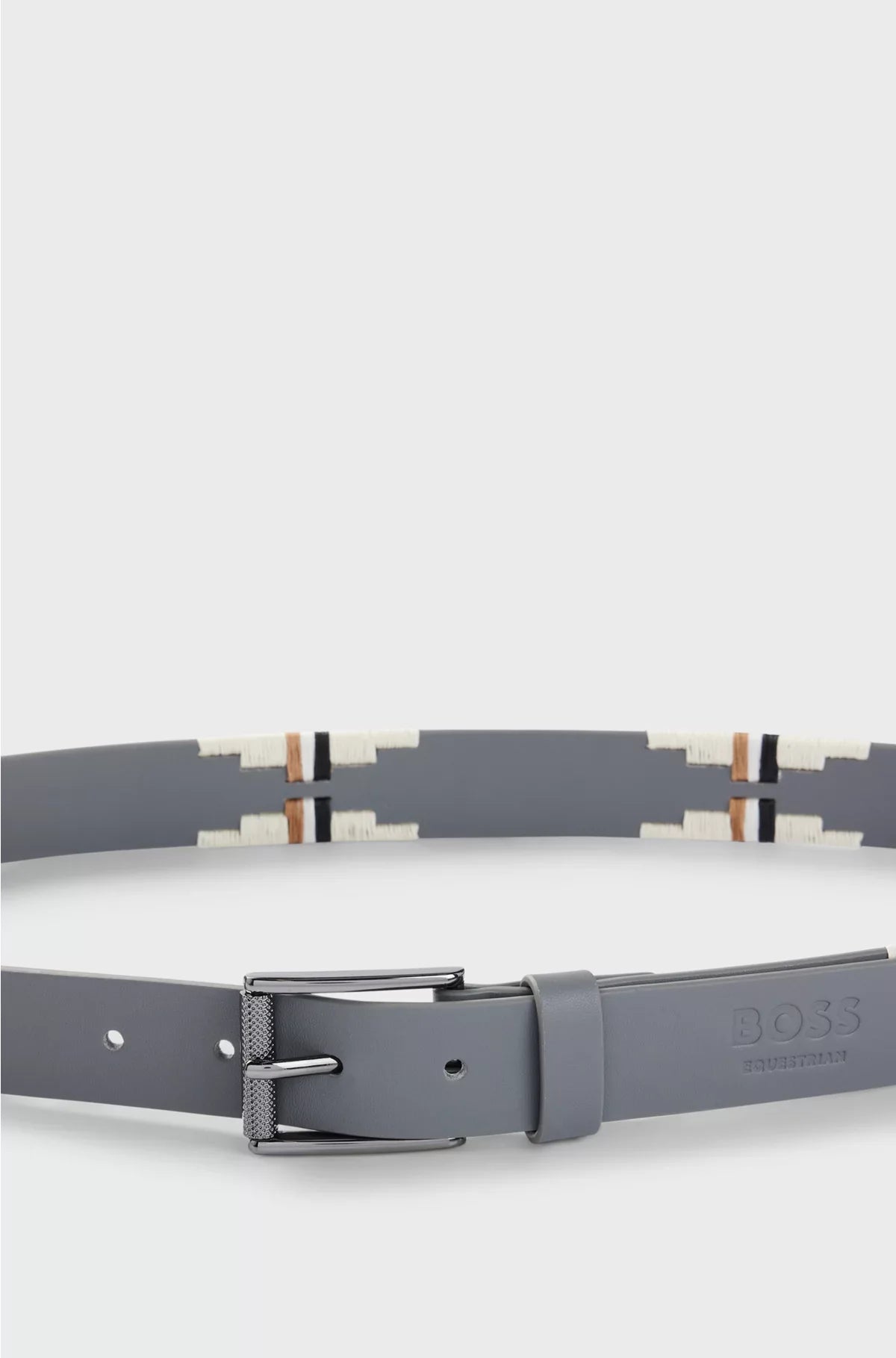 EQUESTRIAN POLO BELT WITH EMBROIDERED PATTERN