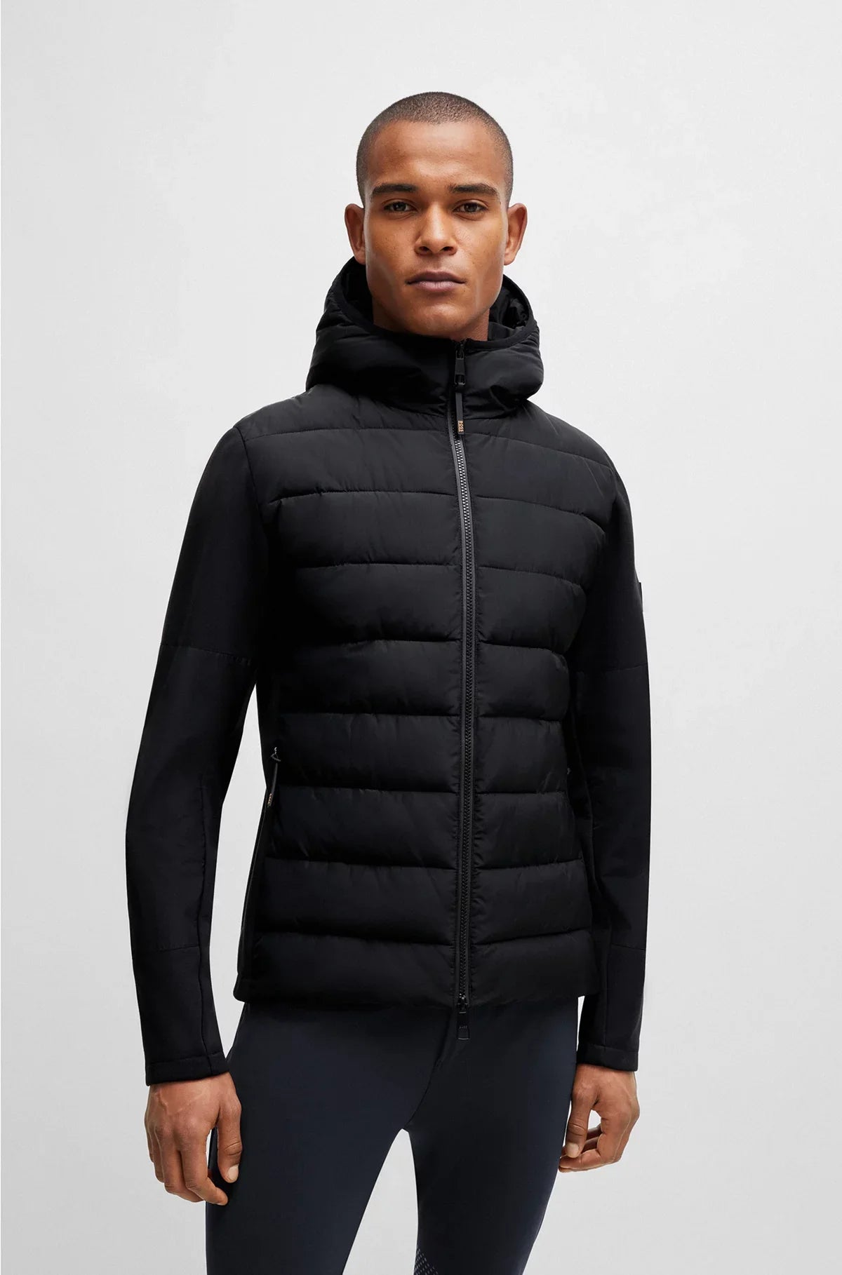 EQUESTRIAN HYBRID PUFFER JACKET WITH LOGO PATCH