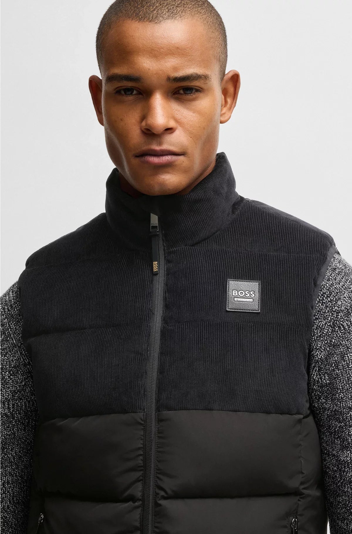 EQUESTRIAN WATERPROOF PADDED GILET WITH CORDUROY PANEL