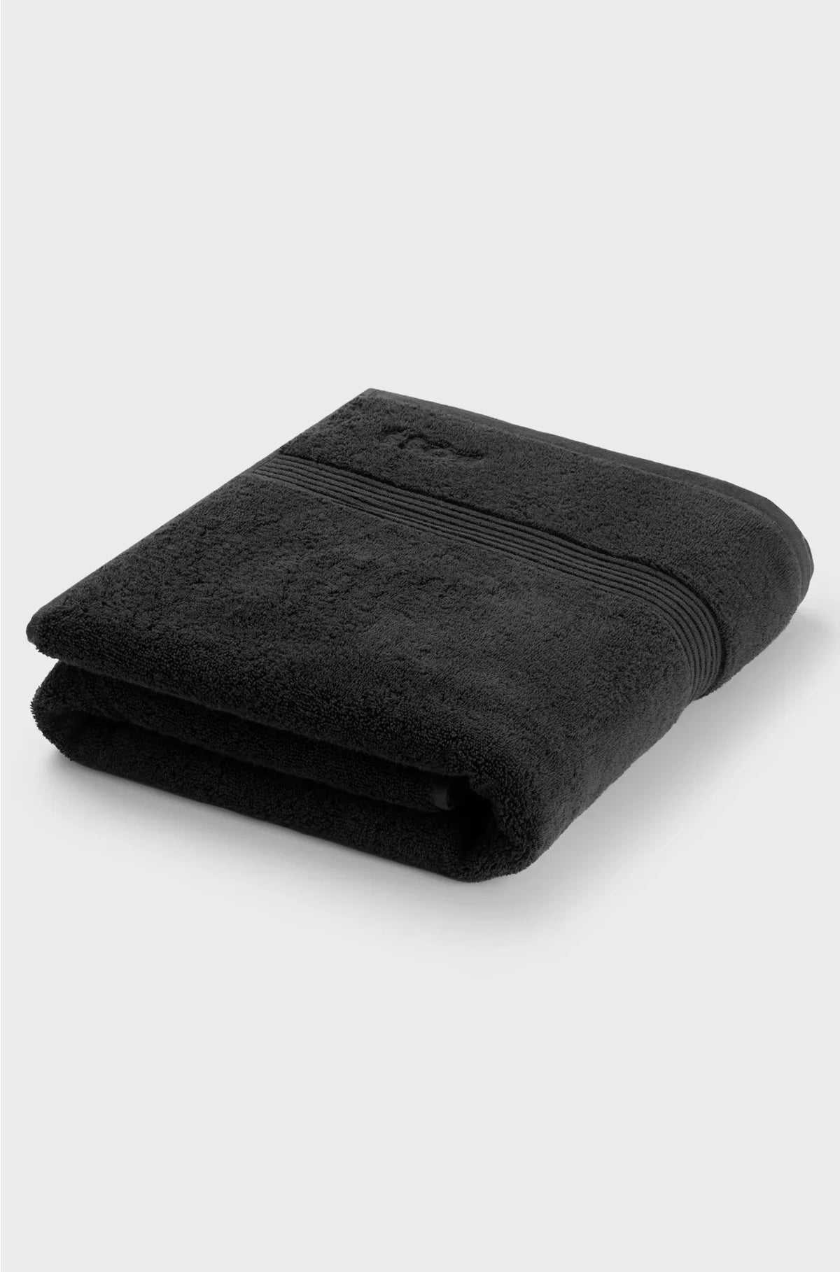 BLACK AEGEAN-COTTON BATH SHEET WITH TONAL LOGO