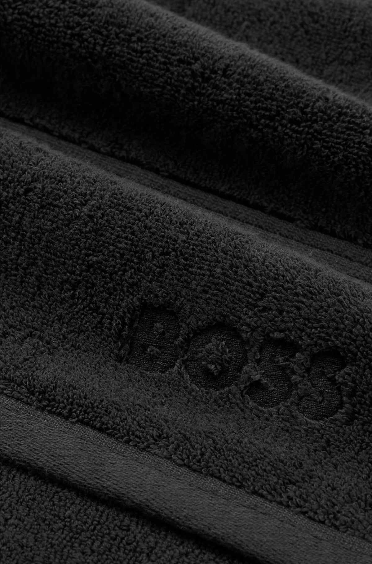 ASCIUGAMANO OSPITE IN COTONE NERO CON LOGO RICAMATO