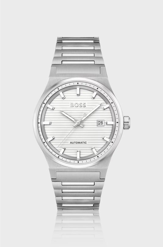OROLOGIO AUTOMATICO COLOR ARGENTO CON QUADRANTE BIANCO SCANALATO