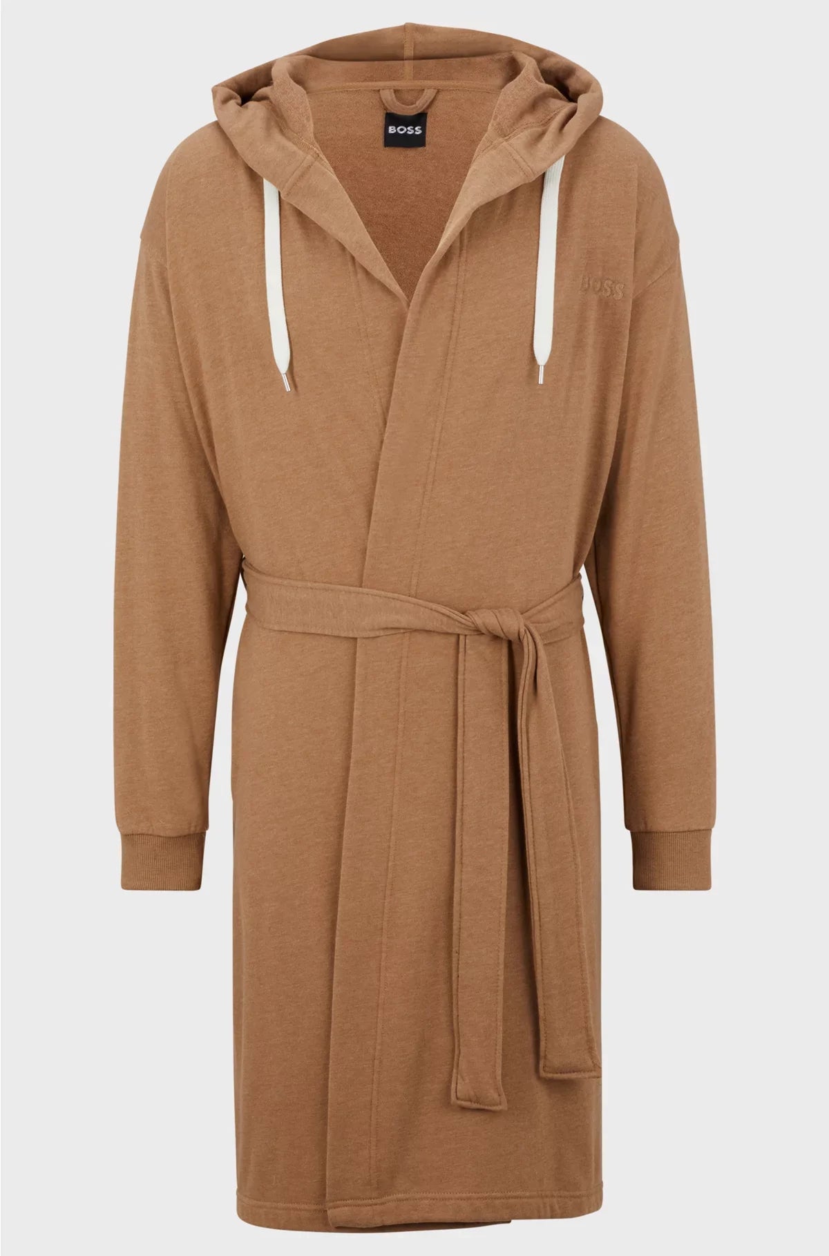 HOODED DRESSING GOWN WITH LOGO-PRINT SLEEVES