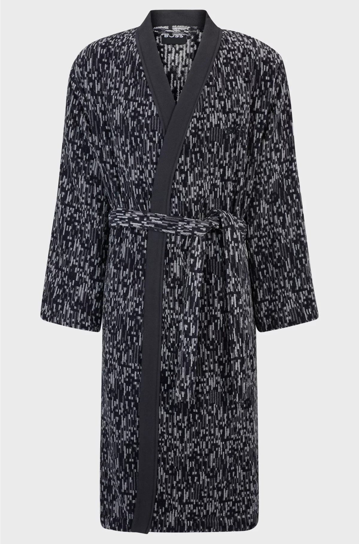 COTTON-JACQUARD DRESSING GOWN WITH EMBROIDERED LOGO