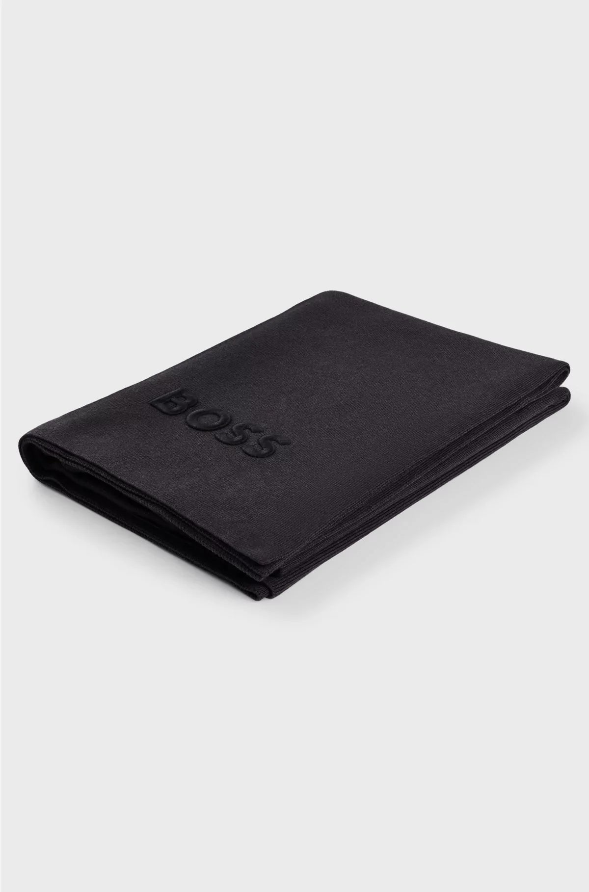 KNITTED THROW WITH EMBROIDERED LOGO