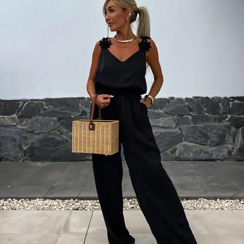 🔥Women's Sleeveless Wide Leg Jumpsuit