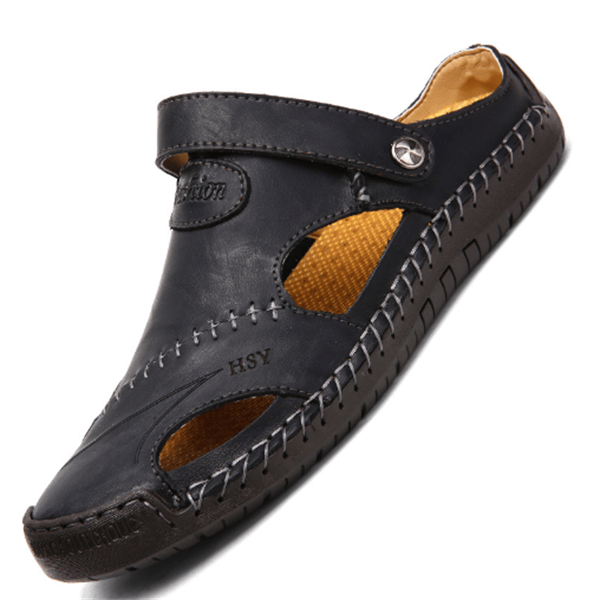 🌴Summer Specials👣Large Size Soft Leather Men's Breathable Outdoor Sandals