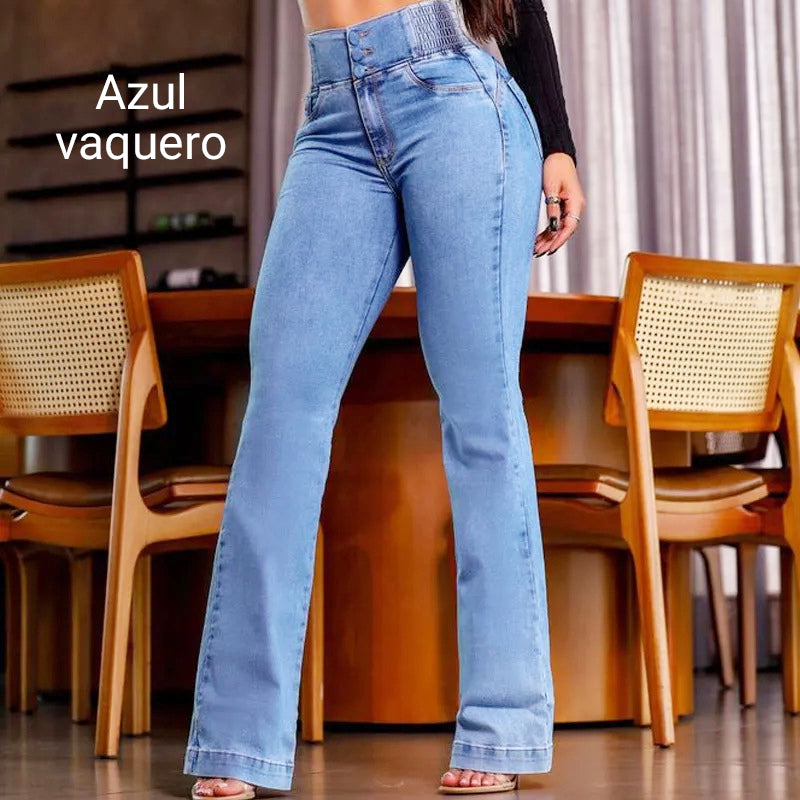 👖 60% DI SCONTO SUBITO! 💃 Jeans Flare Elasticizzati da Donna – Vita Alta, Vestibilità Aderente & Stile Retrò ✨