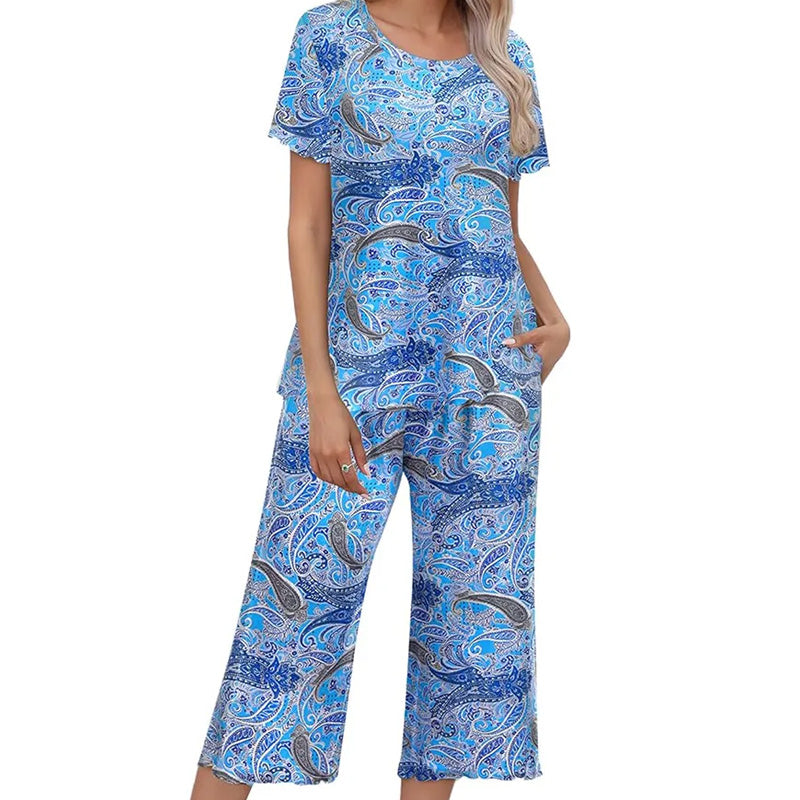 🎁Super Saldi Sconto del 50%⏳Pigiama da donna con stampa, top e pantaloni