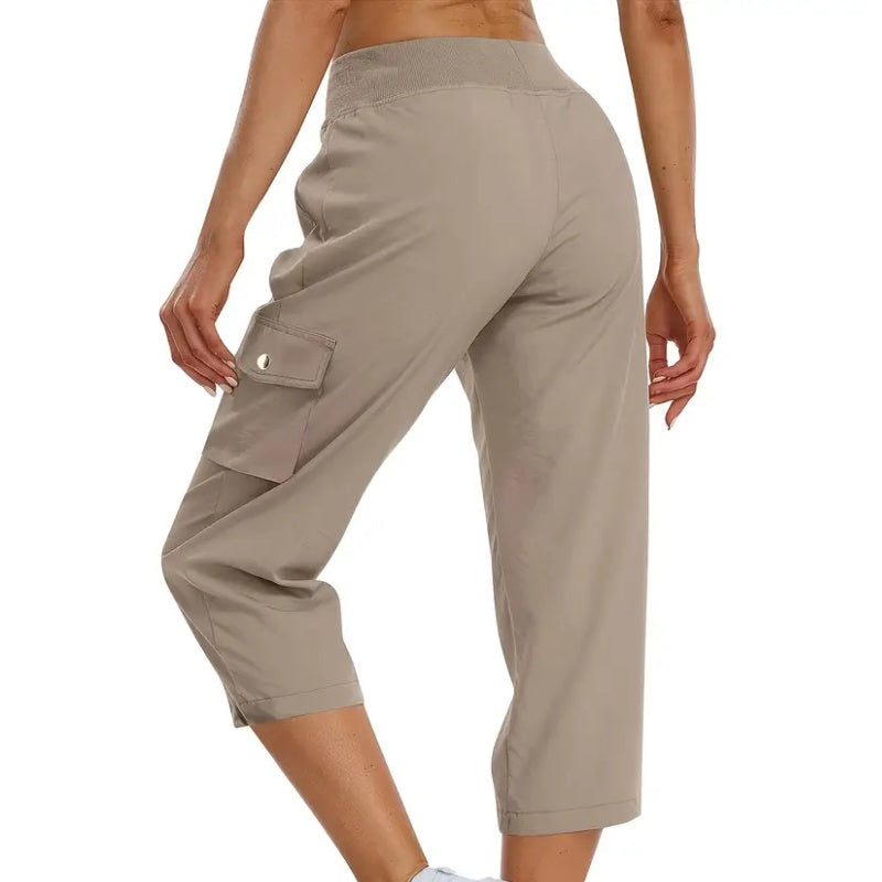 💎 57% OFF! 💎 Multi-Pocket Capri Cargo Pants – Quick-Dry, Water-Repellent & Adjustable Waist (Gray/Khaki/Green/Blue | S–XL) 🌿👖