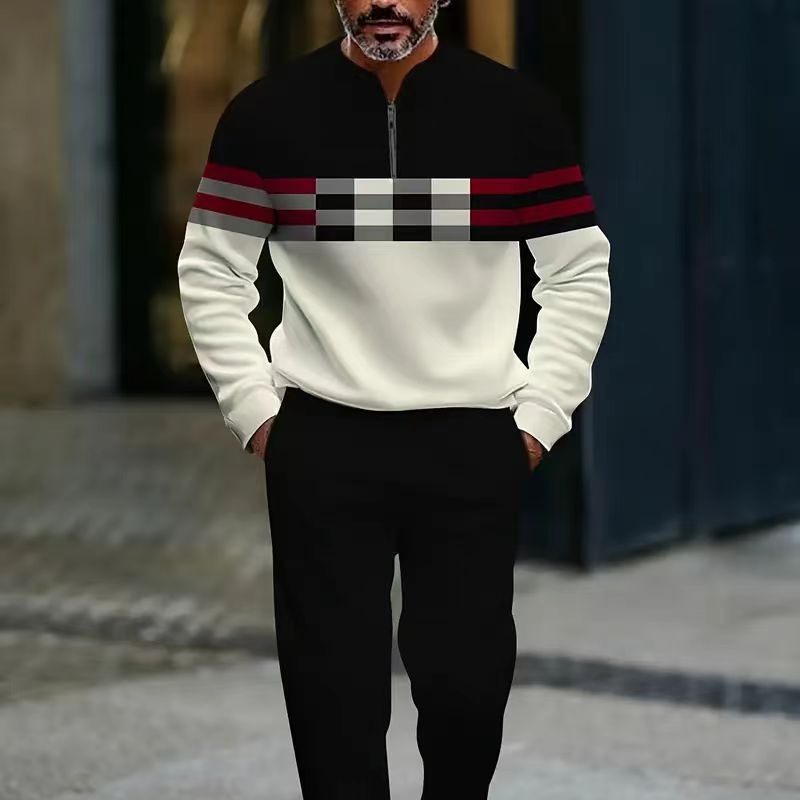 📢60% OFF!🔥Men's Graphic Print Pullover & Pants Set