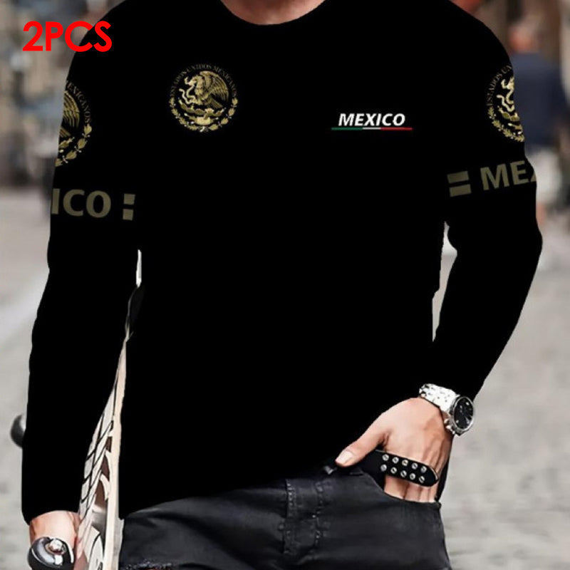 T-Shirt a Maniche Lunghe Girocollo da Uomo