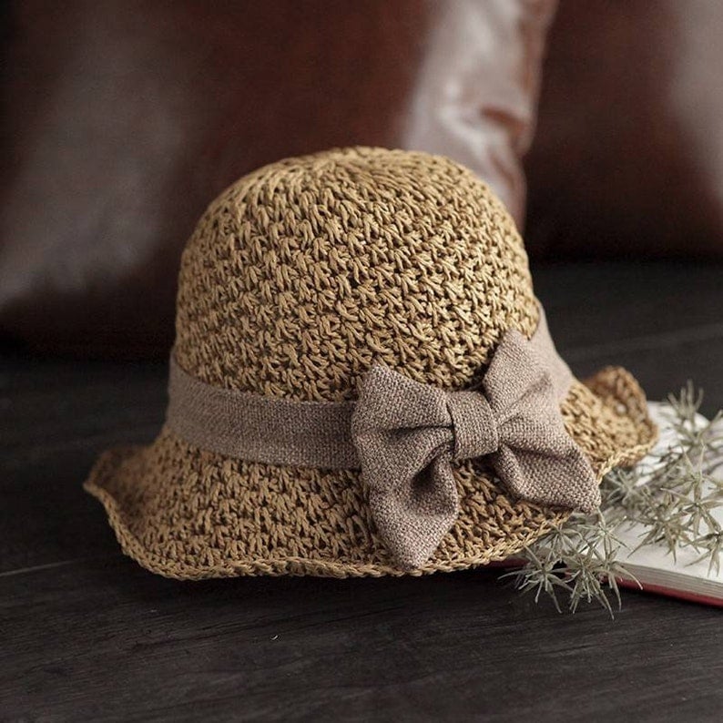 🎀 50% DISCOUNT 👒 | Straw Hat with Retro Bow – Foldable & Breathable for Summer