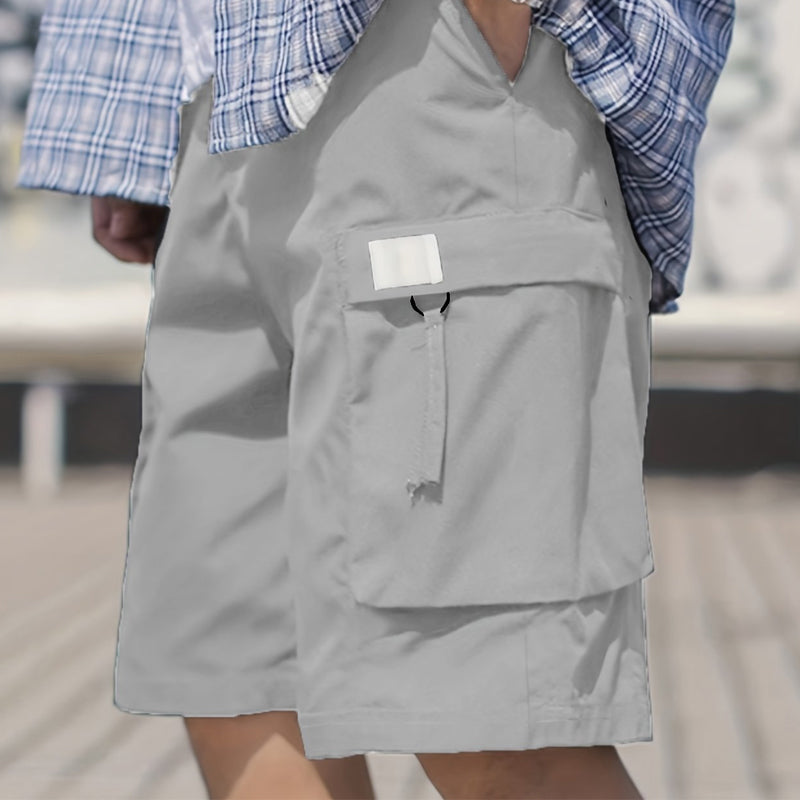Men's Casual Cargo Shorts with Elastic Waist