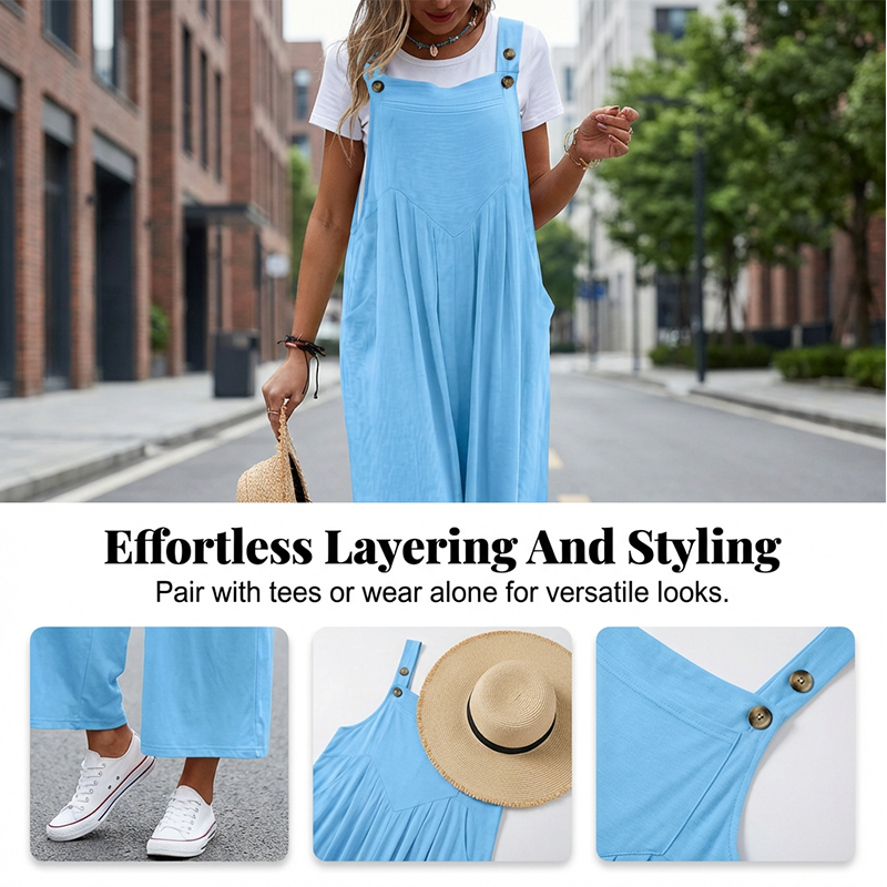 🌸 LIMITED TIME 50% OFF! ✨Sleeveless Wide-Leg Jumpsuit For Summer Breezes