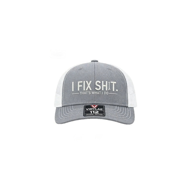 🧢2026 New Arrival😎Mesh Back Trucker Cap with "I Fix Shit" Embroidery – Breathable Outdoor Sun Hat🧢☀️