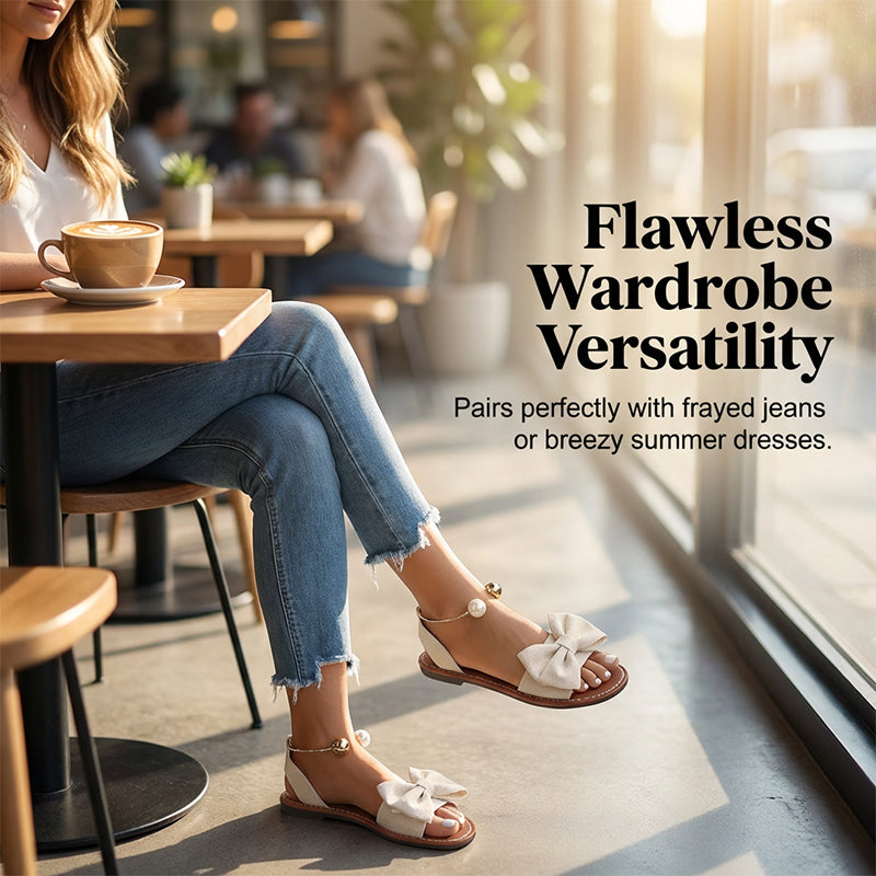 🌺 50% DISCOUNT💐Stylish Pearl Ankle Strap Sandals